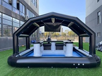 Tente de bar gonflable noire étanche pour piscine, pour adultes, pour fêtes à domicile, événements, pub flottant, plage