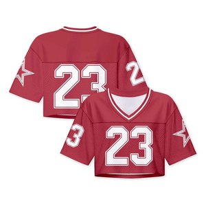 Women Pink Mesh Crop Jersey V Neck Short Sleeve Sporty T <b>Shirt</b> With <b>Star</b> Decoration Custom Number Breathable Spring Summer - Product Image 6