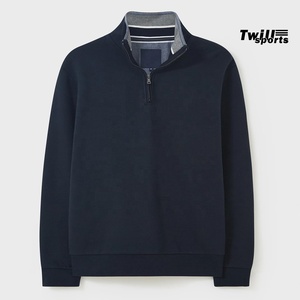 OEM Wholesale Men's Sweatshirt with Zip <b>Stand</b> Collar Latest Design Outer Winter Wear Plain Dyed From Pakistan - Product Image 1