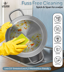 Ensemble de casseroles de luxe en acier inoxydable 18/10, 6 pièces, avec couvercles en acier inoxydable, poignées en acier et base compatible induction - Product Image 6