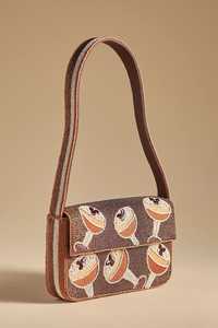 Sac bandoulière en coton rayé avec motif rose et vert, forme carrée, tendance, usage quotidien, technique de couture - Product Image 5