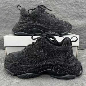Zapatillas de Diseño Blciga de Alta Calidad, Estilo París, con Triple Adorno de Diamantes de Imitación, Diseño de Neumático con Cielo Estrellado, con Cordones, para Hombre y Mujer, con Suela Gruesa - Product Image 1