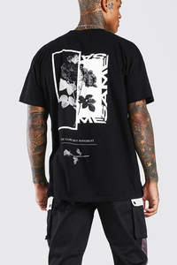 T-shirt graphique sérigraphié pour homme, personnalisé OEM, streetwear, col rond, manches courtes, vêtement décontracté, haut de mode - Product Image 4