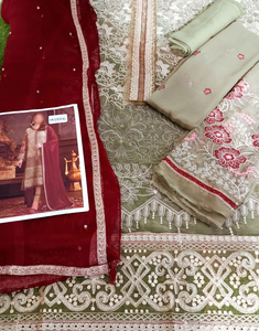 Salwar Kameez en Soie pour Femmes, Style Indien et Pakistanais, Tenue de Soirée, Robe de Mariage Punjabi, Robe Longue en Soie Georgette Faite à la Main - Product Image 2