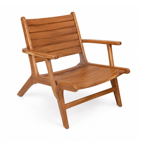 Sillón de Relax Moderno de Madera de Teca Sólida, Silla de Descanso para Interiores y Exteriores, Silla Decorativa para Villa, Resort, Hotel, Patio - Product Image 1