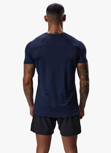 Nouveauté : T-shirt de sport en coton pour homme, coupe ajustée, manches courtes, design uni avec motif vierge - Product Image 6