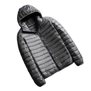 Chaqueta Ligera de Algodón y Poliéster para Hombre, Chaqueta de Plumón con Cuello Alto y Capucha, Cierre de Cremallera, Color Sólido Vintage, Chaquetas Cálidas de Invierno - Product Image 5