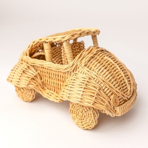 รถหวายขนาดเล็กสำหรับเด็กรถของเล่นหวายทำด้วยมือทำจากธรรมชาติ - Product Image 3