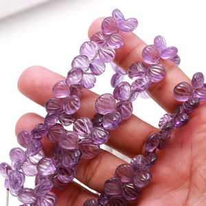 Natural <b>Pink</b> Amethyst Carved Shell Beads 9-10MM Hand Carved Side <b>Drilled</b> Gemstone Beads <b>Pink</b> Amethyst Loose Beads For Jewelry - Product Image 5