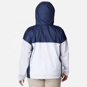 Veste coupe-vent imperméable à capuche pour femme, color block, légère, imperméable, grande taille, pour la randonnée en plein air, fermeture éclair - Product Image 4