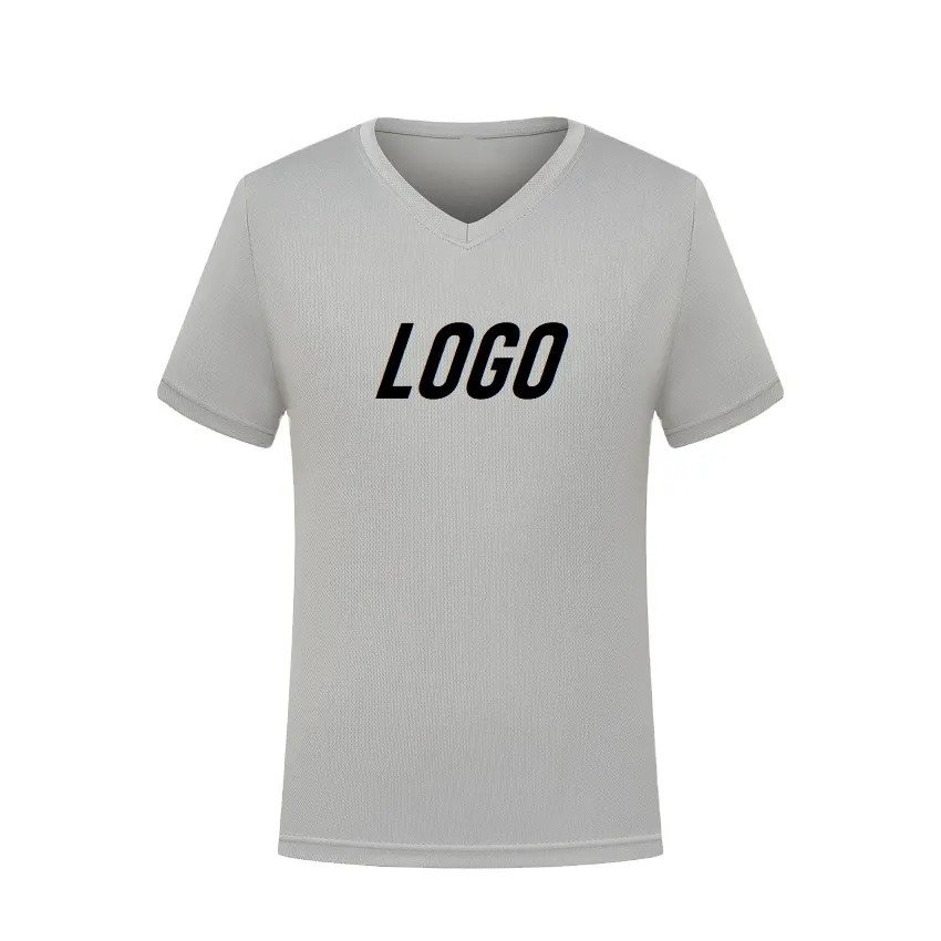 2024 OEM özelleştirilmiş erkek tişört Premium kalite pamuk boş düz boy nefes v yaka kısa kollu toptan