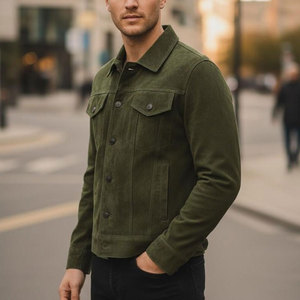 Lightweight <b>Suede</b> Leather <b>Jacket</b> Comfortable Daily Wear <b>Suede</b> Leather <b>Jacket</b> Soft Material With Stylish Design - Product Image 2