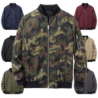Vestes d'extérieur décontractées noires personnalisées pour l'automne et l'hiver, taille plus, veste bomber pour hommes