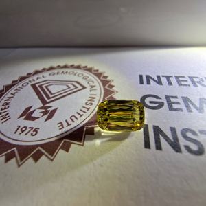 2ct VS1 Fancy Yellow <b>Rectangular</b> <b>Cushion</b> Mixed Cut IGI Certified Lab Grown Loose Diamond - Product Image 4