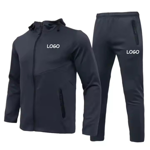 Ensemble de survêtement personnalisé OEM à capuche zippé, pantalon de jogging en molleton technique, ensemble deux pièces de sport, vente en gros, logo personnalisé, survêtement de jogging pour homme - Product Image 6