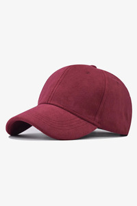 Gorra de Béisbol Unisex Color Borgoña de 6 Paneles, Ajustada, Color Sólido, Deportiva, Transpirable e Impermeable, de Lona, Hilo de Algodón para Adultos, para las Cuatro Estaciones - Product Image 4