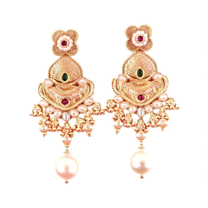 Jewelemarket Heritage <b>Dangle</b> <b>Earrings</b> with Pota Stone and Pearl Fashion Accessory 10575438PGR - Product Image 2