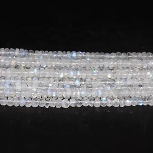 Perles de rondelle à facettes en pierre de lune arc-en-ciel 4.75-5mm 13 pouces perles arc-en-ciel flashy perles en gros - Product Image 1