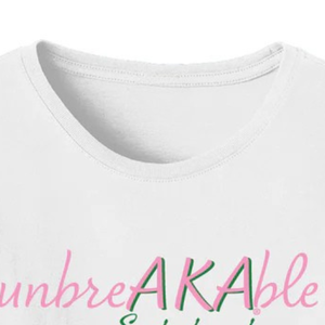 T-shirt blanc AKA unbreakable Sisterhood pour femme, en coton, manches courtes, col rond, graphique, décontracté, doux et confortable - Product Image 3