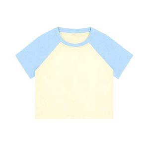 Street Style Raglan Sleeve T-Shirt Crew Neck Short Sleeve Regular Fit Knitted Cotton Casual Spring Summer Breathable - Product Image 1