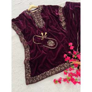 Designer Party Wear <b>Kaftan</b> and Dhoti with Long Sleeves - Product Image 3