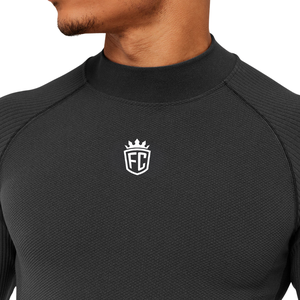 T-shirt de compression à manches longues pour homme, coupe musclée, gris, côtelé, extensible, pour la gym, l'entraînement, la performance athlétique - Product Image 5