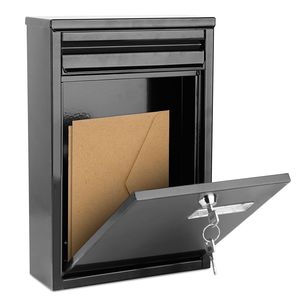 Cassetta postale di sicurezza da parete in ferro zincato con cassetta postale con serratura e 2 chiavi per la casa o l'ufficio - Product Image 1