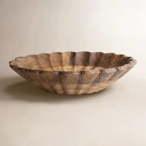 Bol de service en bois de manguier écologique de style européen, léger, fait main, durable, idéal pour les réceptions. - Product Image 3