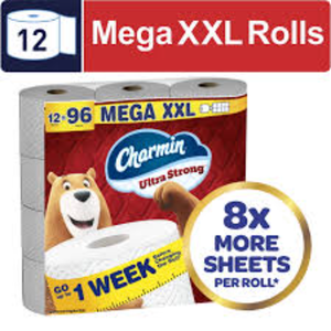 Charmin-Toilet Paper Ultra Strong 12 Mega XXL Rolls, 440 <b>Sheets</b> Per Roll - Product Image 1