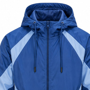 Windbreaker <b>Jacket</b> for <b>Men</b> <b>Lightweight</b> Outdoor Sports Water Resistant Full Zip Hooded Activewear Custom Sportswear Bulk Exporter - Product Image 5