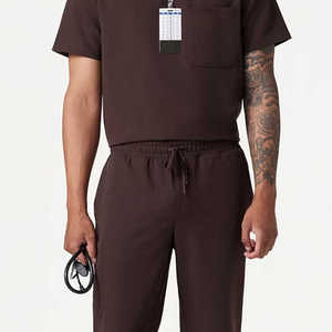 New Classic Medical Doctor Scrubs Uniform Wholesale Comfortable Hospital Nursing Rayon Woven Unisex Seamless Fusing Scrubs Suits - Product Image 3