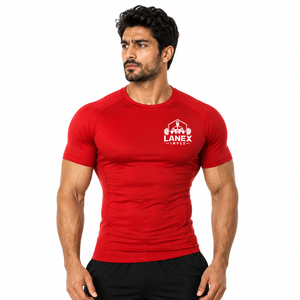 Custom <b>Men's</b> <b>Compression</b> Gym T-<b>Shirt</b> Quick Dry Fitness Workout Sportswear Bodybuilding Training Running Athletic Performance Tee - Product Image 2