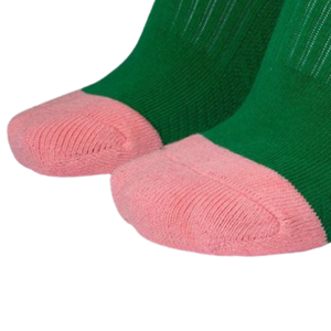 AKA Ankle <b>Socks</b> Pink with Green Cotton Blend Ribbed Soft Breathable Stretch Athletic Casual Comfortable Daily Wear - Product Image 3
