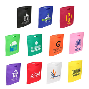 Sacs de courses personnalisables en non-tissé, taille moyenne, avec poignées découpées, multicolores, réutilisables, pour les courses et l'usage quotidien - Product Image 2