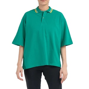 Polo de Diseño Personalizado Extra Grande para Mujer, Polo de Algodón de Manga Corta Estilo Golf, Corte Holgado - Product Image 1