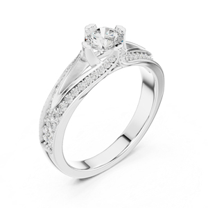 Bague de fiançailles en or rose 14 carats avec diamant rond de 1,06 carat cultivé en laboratoire pour femmes, certifiée IGI, plaquée or |   Nouveau diamant cultivé - Product Image 6