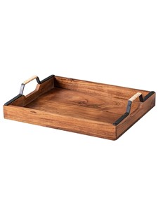 Wooden Serving <b>Tray</b> with Handles for Living Room Kitchen Dining Breakfast Coffee <b>Tea</b> Decorative <b>Tray</b> - Product Image 5