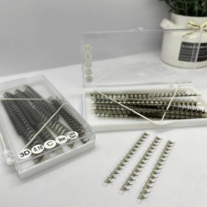 ขนตาปลอมแบบพัดสำเร็จรูป Ultra Speed Pro รุ่นฐานแหลม สำหรับต่อขนตาแบบวอลลุ่ม  ความโค้ง C CC D DD  ขนแคชเมียร์  แบบแยกช่อ 1000 ช่อ - Product Image 1