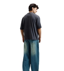 Pakistan Manufacturer Latest Design <b>Men</b> Oversized O-Neck <b>Short</b> Sleeve Street Style Acid Wash Knitted Breathable Eco-Friendly - Product Image 2