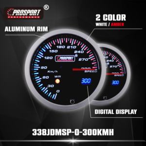 Nouveau Compteur de Vitesse Japonais 85mm à Lentille Teintée 0-300 KMH, Rétroéclairage Blanc Ambre, Cadre en Aluminium, Double Affichage, Avertissement, Garantie 12 Mois - Product Image 3