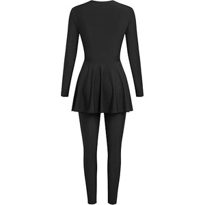 Women's <b>Modest</b> Burkini 2-Piece <b>Set</b> High Cut Backless Print Breathable Quick Dry Swimwear Beach Burkinis - Product Image 4