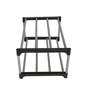 Scarpiera nera e argento a 2 livelli da 6 paia di capacità 4 paia con pali di ferro e connettori in plastica - Product Image 5
