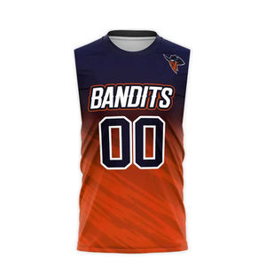 Camiseta de Fútbol 7v7 sin Mangas con Cuello Redondo, Spandex, Naranja y Negro, Sublimada, Transpirable, que Absorbe la Humedad, para Adultos - Product Image 3