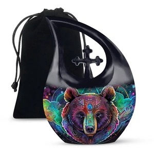 Yellow Butterfly Teardrop <b>Large</b> Adult <b>Urn</b> for Human Ashes With Free Velvet Bag - Product Image 4