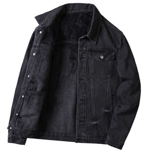 Technical Garment Manufacturing: Men's <b>Fleece</b>-Lined Jean Jacket - Single-Stitch Finish - Durable Winter Trucker Jacket Wholesale - Product Image 2
