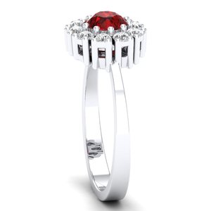 REYES Wholesale Price 925 Sterling <b>Silver</b> VVS Moissanite with <b>Garnet</b> Gemstone Wedding Gift <b>Rings</b> For Women Fine Jewelry - Product Image 3