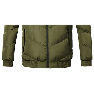 Doudoune d'hiver décontractée pour homme, personnalisable, à col montant, avec rembourrage en polyester écologique, imperméable et respirante à l'avant - Product Image 5