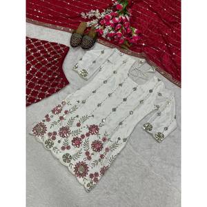 Ensemble de vêtements de fête pour femmes, haut, sharara, palazzo, dupatta - Product Image 3