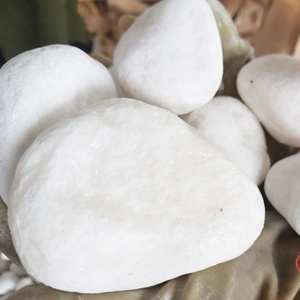 Fournitures d'usine du Vietnam pierre de galet blanche de neige polie décoration d'aménagement paysager gravier de pierre blanche ronde de pierres dégringolées - Product Image 1