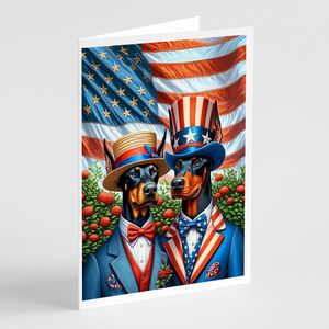 Toutes les cartes de vœux américaines Doberman Pinscher Whimsical A7 Pack de 8 cartes de note vierges avec enveloppes Taille 5x7 - Product Image 1